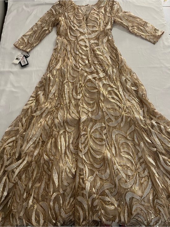 Adrianna Papell Dresses & Skirts - NWT Adrianna Papell Champagne Gold Embroidered A-Line Gown Size 6